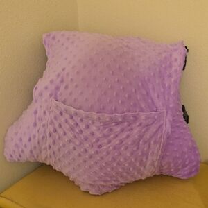 Extra Soft Plush Purple Pillow with Pocket. Great For Hysterectomy or C-Section.